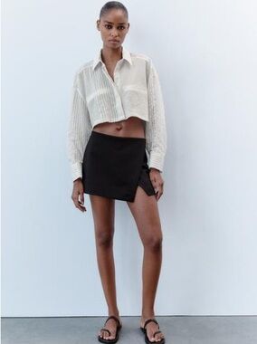 Zara Black Asymmetric Mini Skort